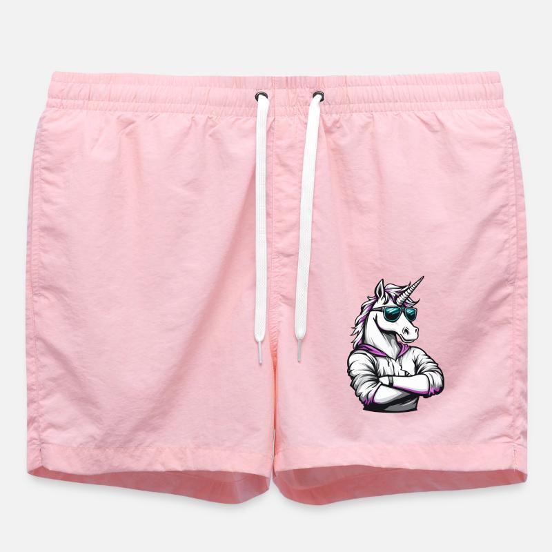 Einhorn Comic - Badeshorts - Pink
