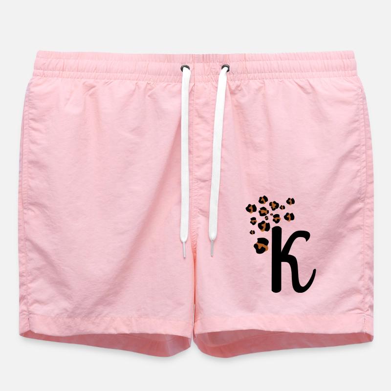 Letter k leopard patterns - Swim Trunks - pink