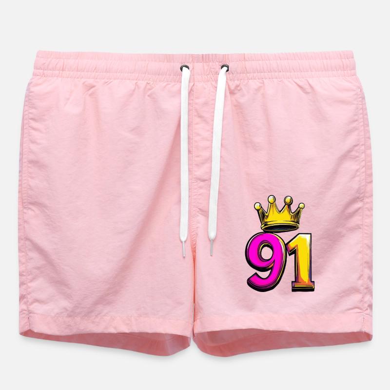 91 Number Crown - Swim Trunks - pink