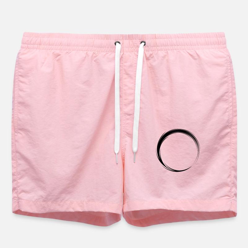 Circle Icon Shape Black - Swim Trunks - pink