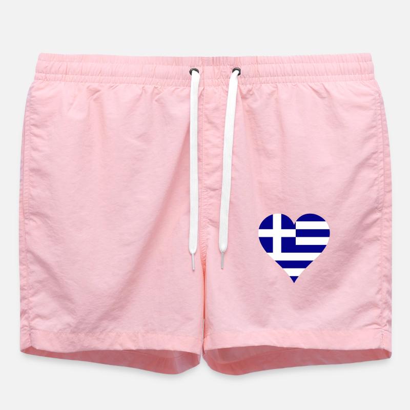 Drapeau grec comme coeur - Short de bain - rose