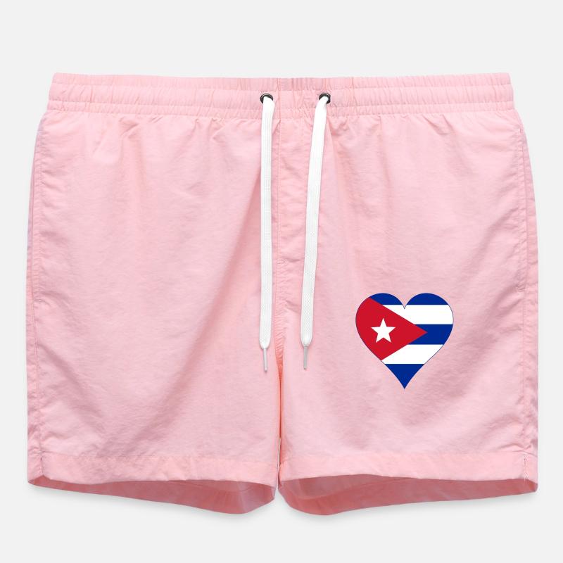 Cuba Drapeau Coeur - Short de bain - rose