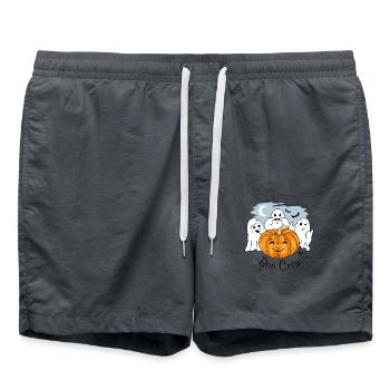 Drei lustige Geister und Halloween-Kürbis. Buh-Crew - Badeshorts -  - Vorne