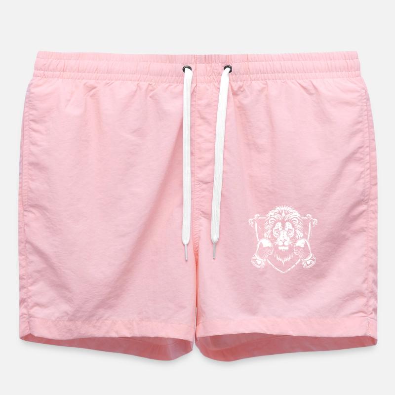 Lion Boxer Fighter - Swim Trunks - pink