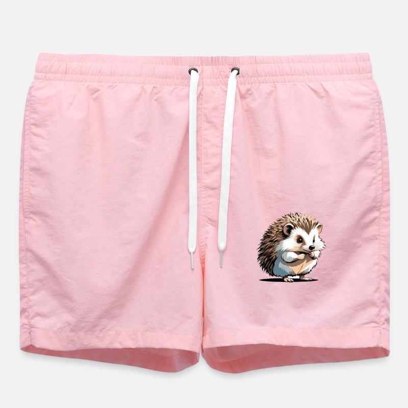 hérisson - Autocollant animal mignon - Short de bain - rose