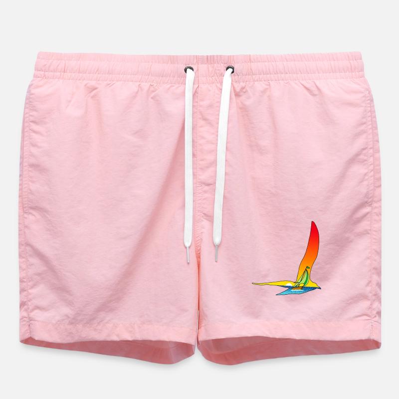 Voyage d'un oiseau et d'un bateau - Short de bain - rose