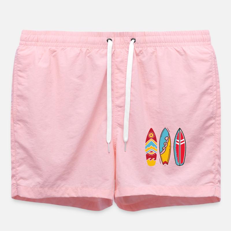 Three pop art surf boards - Swim Trunks - pink