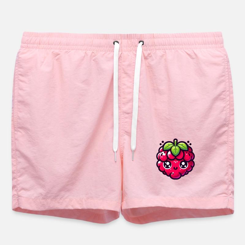 Raspberry Kawaii Illustration - Short de bain - rose