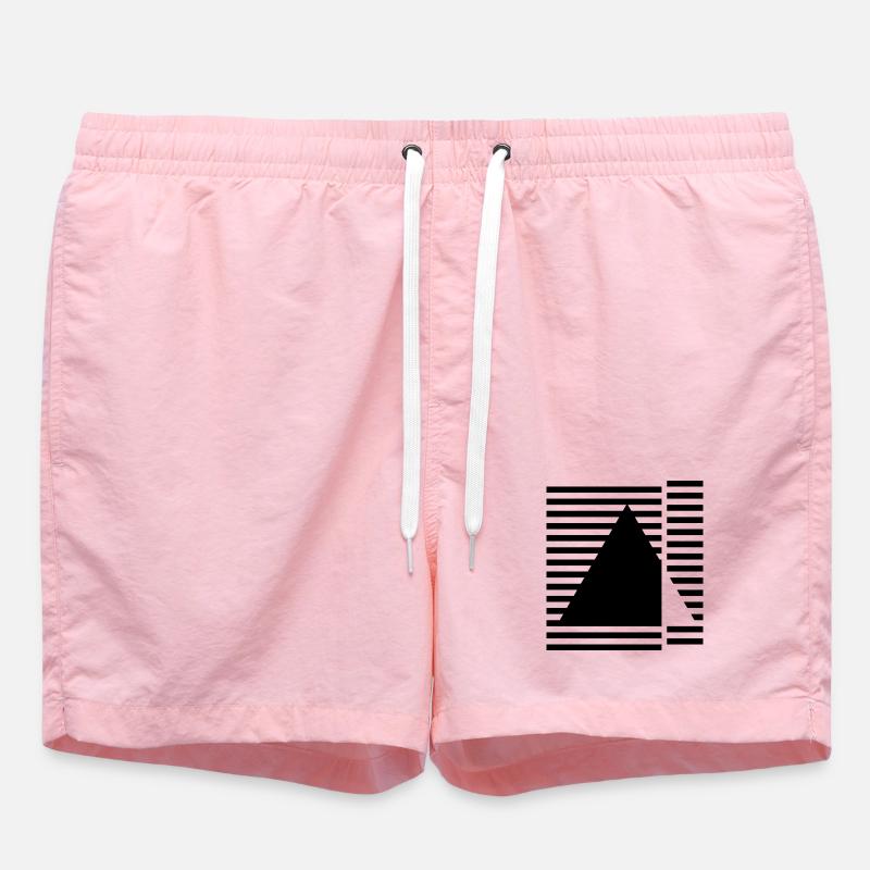 Conception géométrique inspirée du triangle Bauhaus - Short de bain - rose