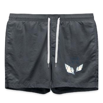 Happiest by the Sea Beach Shell Vintage Desig - Swim Trunks -  - Front