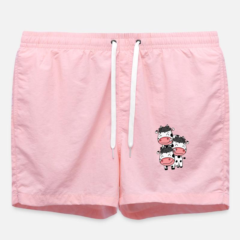 Vaches mignonnes - Motif de vache - Short de bain - rose