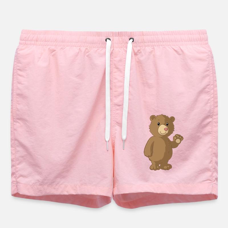 Winkender Comic Bär - Badeshorts - Pink