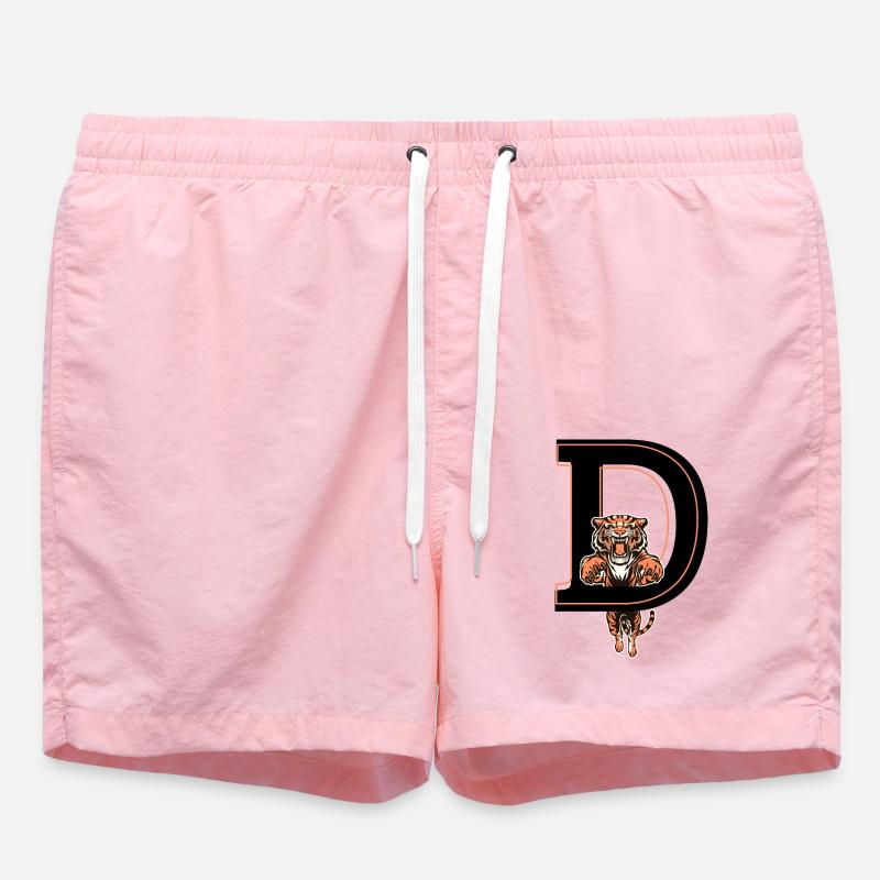 Tiger Letter - Gift Idea - Swim Trunks - pink