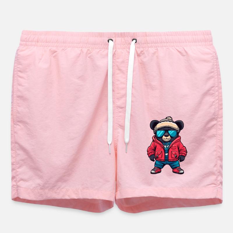 Bear Cool Comic - Swim Trunks - pink