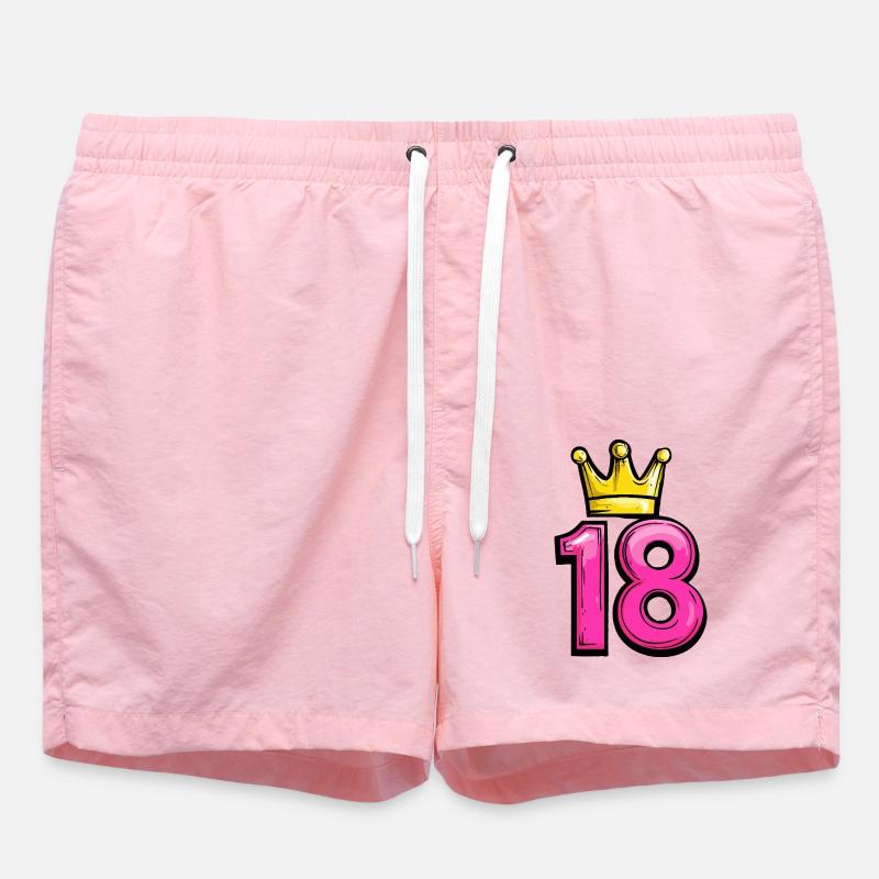 18 Korona cyfrowa - Kąpielówki - różowy