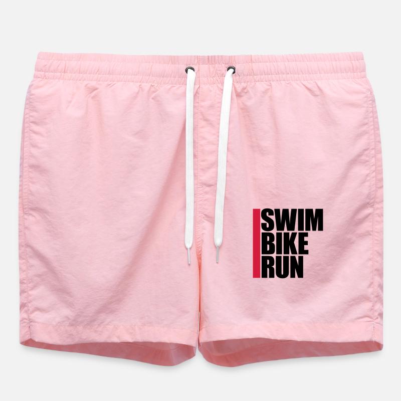 logo sport nager course à pied texte triathlon marathon a - Short de bain - rose