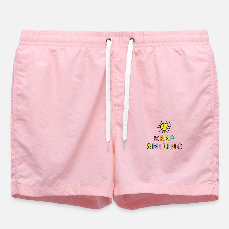 Keep Smiling - Swim Trunks - pink