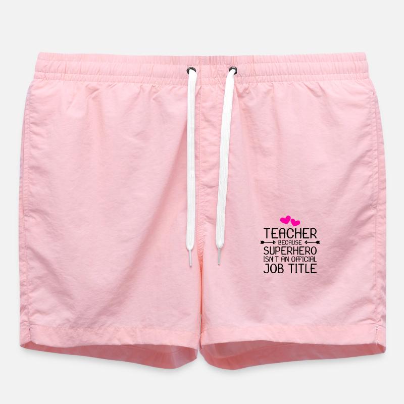 Lehrer Superheld Geschenk - Badeshorts - Pink