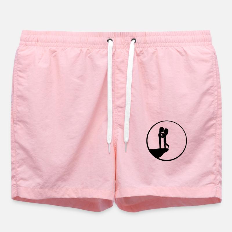 Night Moon Couples - Swim Trunks - pink