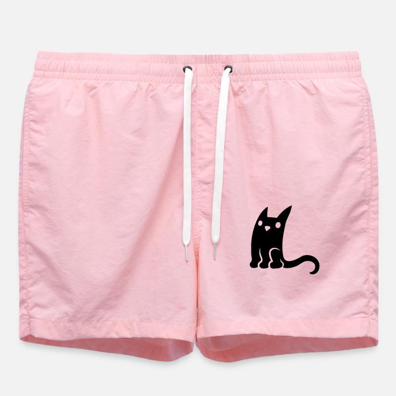 Petit chat mignon noir - Short de bain - rose