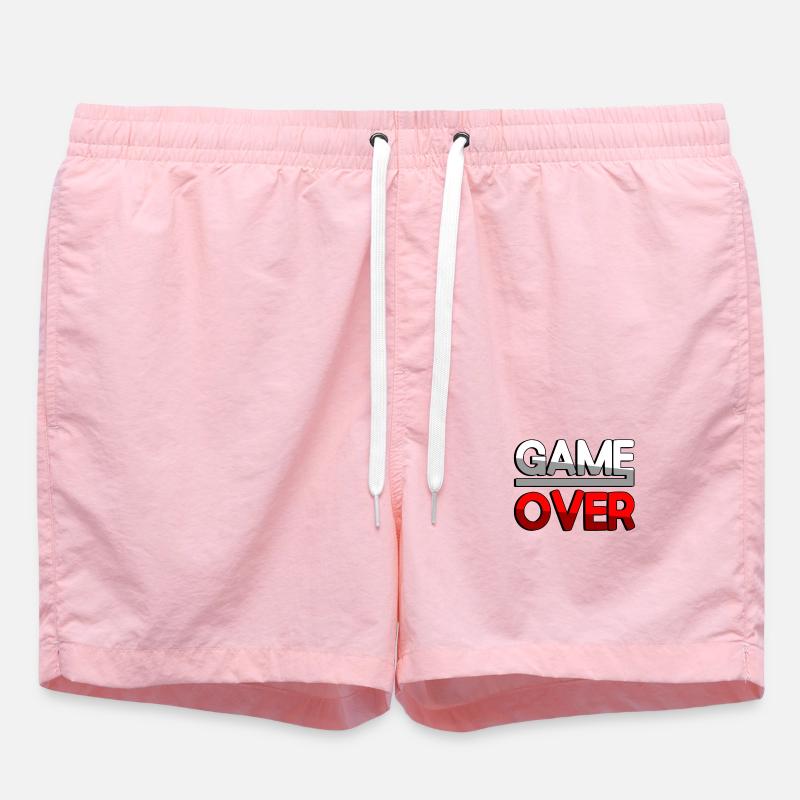 GAME OVER (Red) - Gaming - Swim Trunks - pink