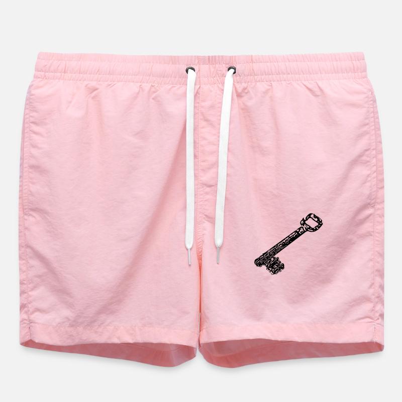 Vintage ancient rusty rustic house keys - Swim Trunks - pink