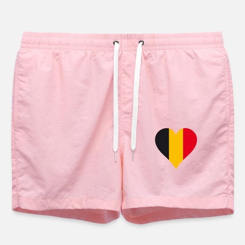 Cœur du drapeau belge - Short de bain - rose