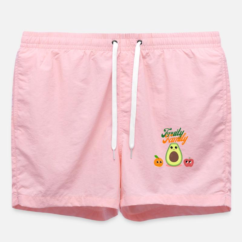 Fruity Family Vegan Fruit Vegetables - Swim Trunks - pink