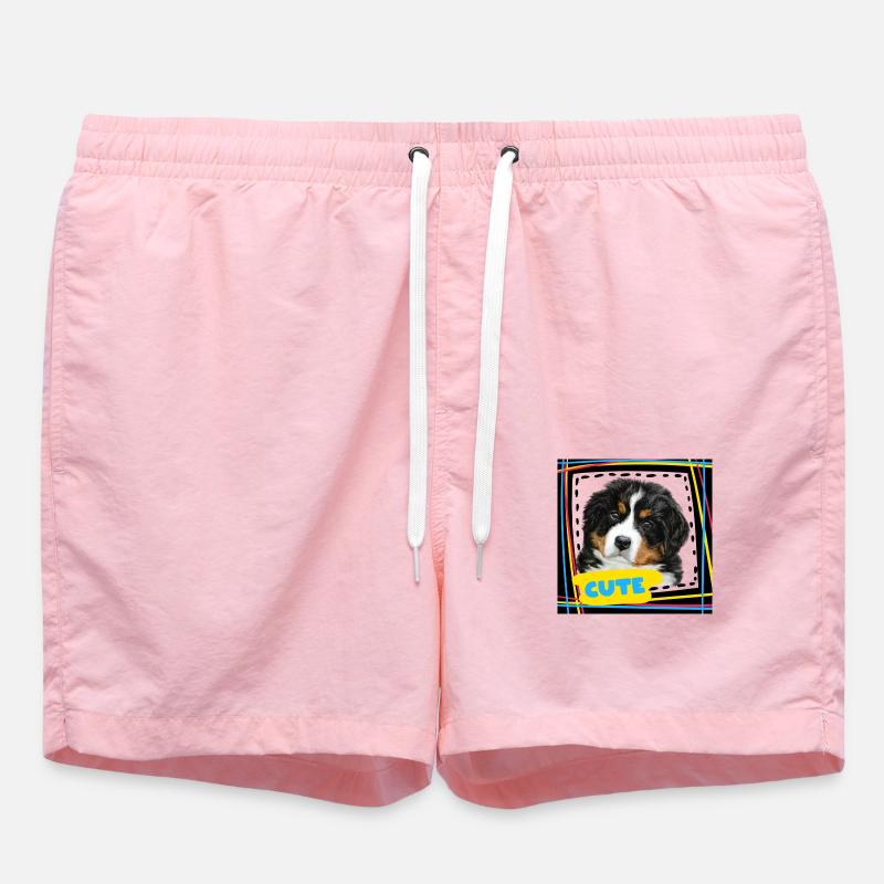 Chiot Bouvier Bernois - Short de bain - rose