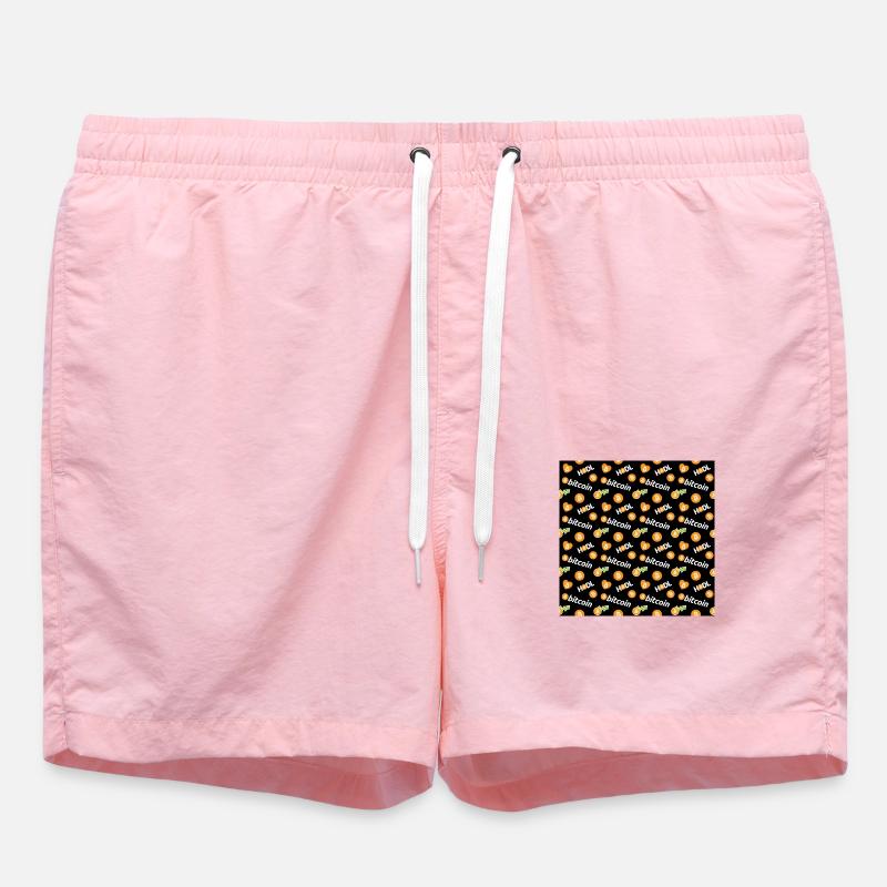 Bitcoin Pattern - Crypto - Cryptocurrency - Btc - Swim Trunks - pink