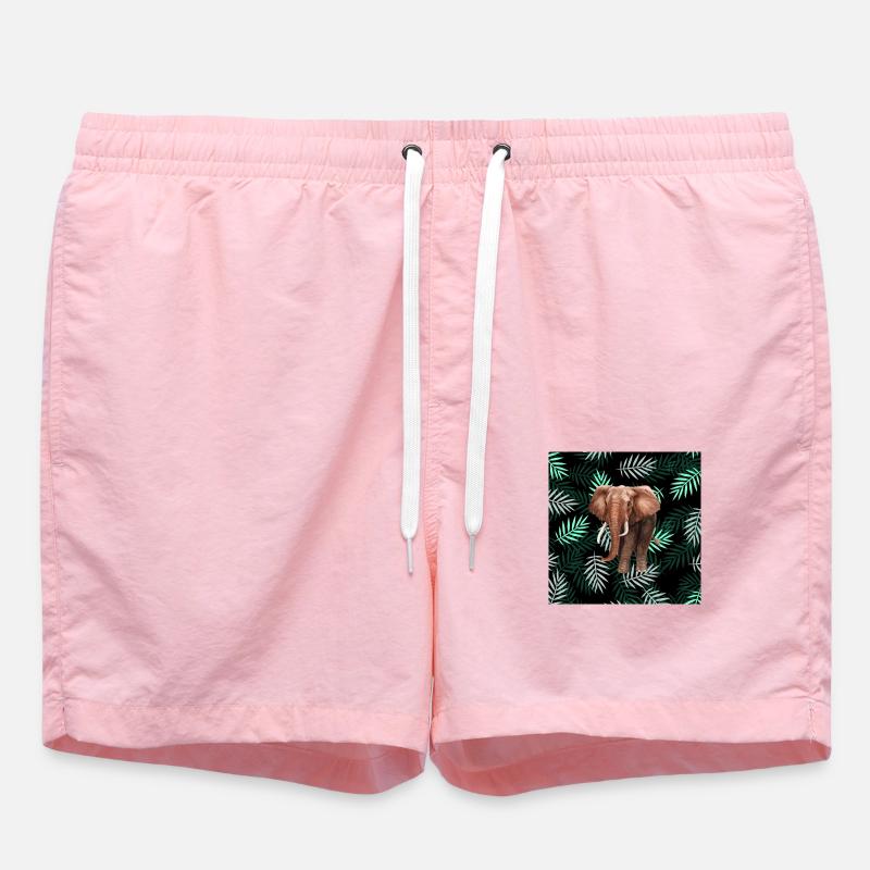 Palmen-Muster, Elefant Palm Pattern, Elephant - Badeshorts - Pink