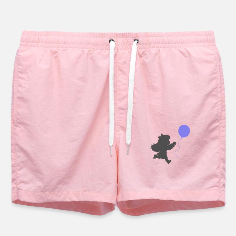 Mädchen mit einem Luftballon - Badeshorts - Pink