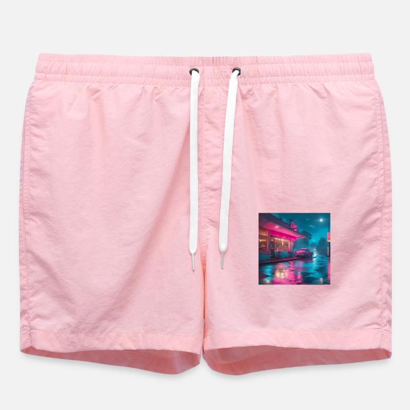 old dinner - Swim Trunks - pink