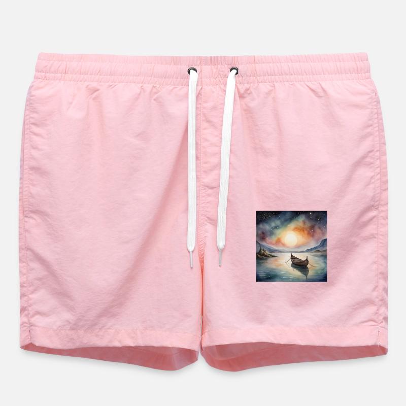 Celestial Boat – A Journey Through Time and Space - Swim Trunks - pink