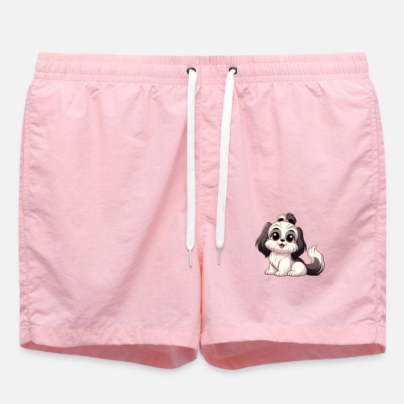 shih tzu - Short de bain - rose