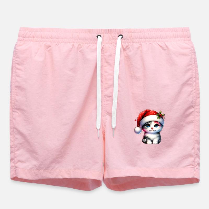 Chat mignon Noël - Short de bain - rose
