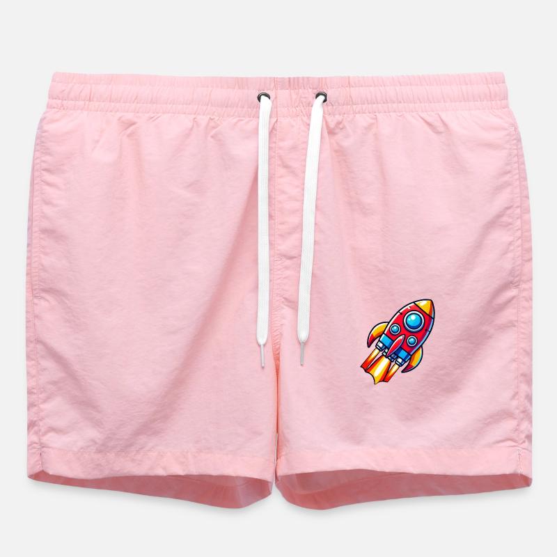 Rocket Comic - Swim Trunks - pink