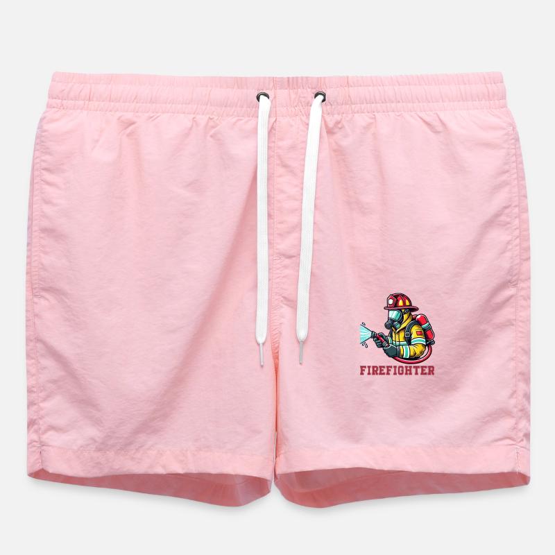 Fire Brigade Firefighter - Swim Trunks - pink