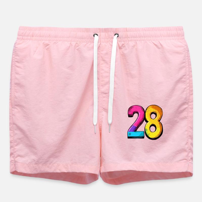 28 Number symbol - Swim Trunks - pink