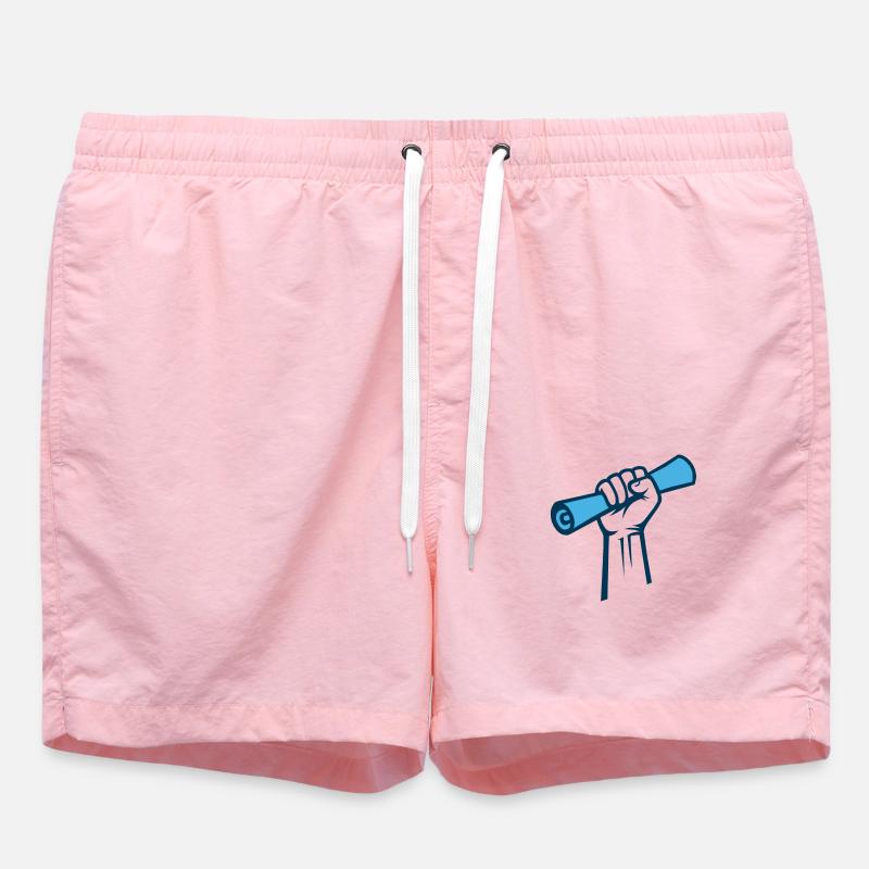 logo blanc - Short de bain - rose