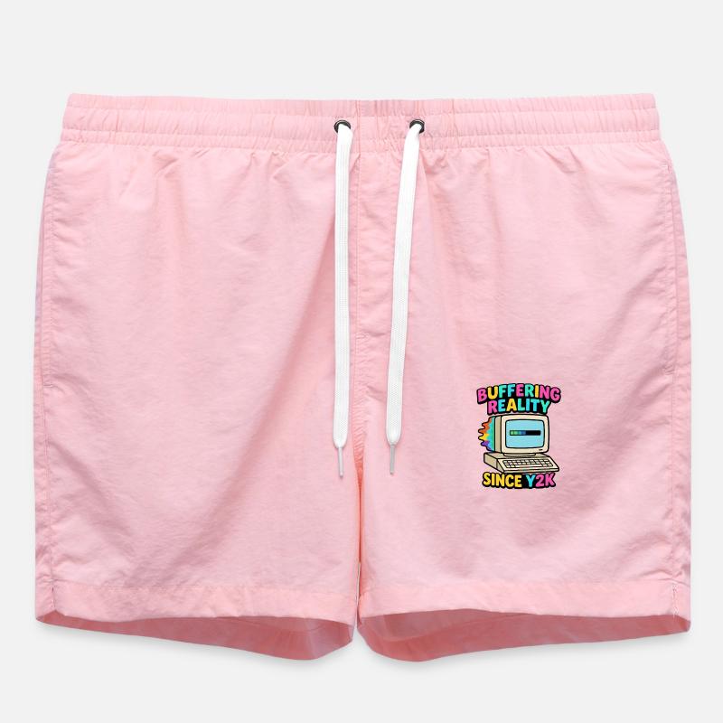 Buffering Since Y2K - Badeshorts - Pink