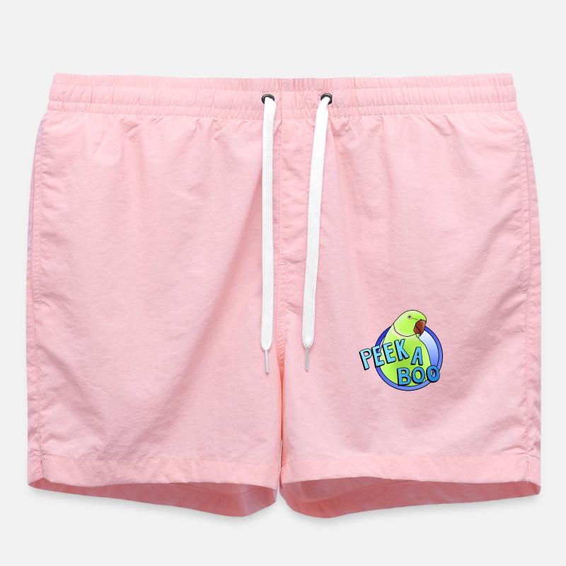 perruche à collier vert « Peek-a-boo » - Short de bain - rose