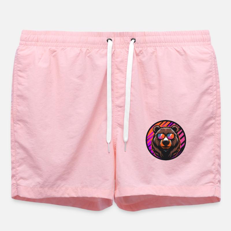 Bear Comic Cool - Swim Trunks - pink