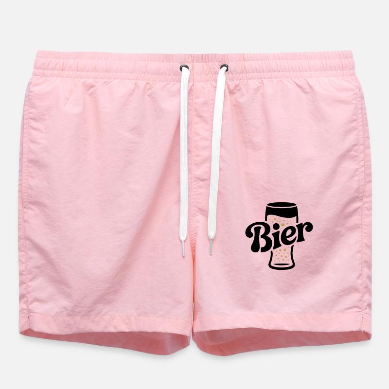 Bier - Funny Alcohol Logo - Swim Trunks - pink
