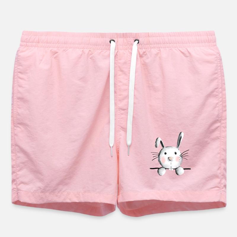 Lapin mignon - lapin - lapin - lapin - Short de bain - rose