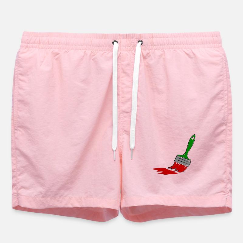 Painter Brush - Swim Trunks - pink