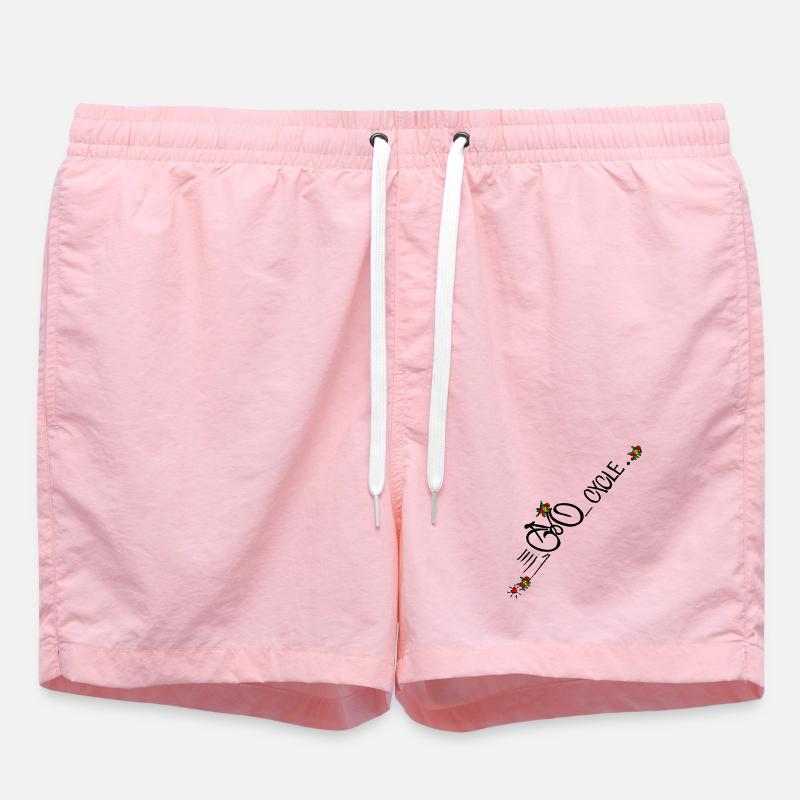 bicycle, vélo, vélo, cycle avec des fleurs - Short de bain - rose