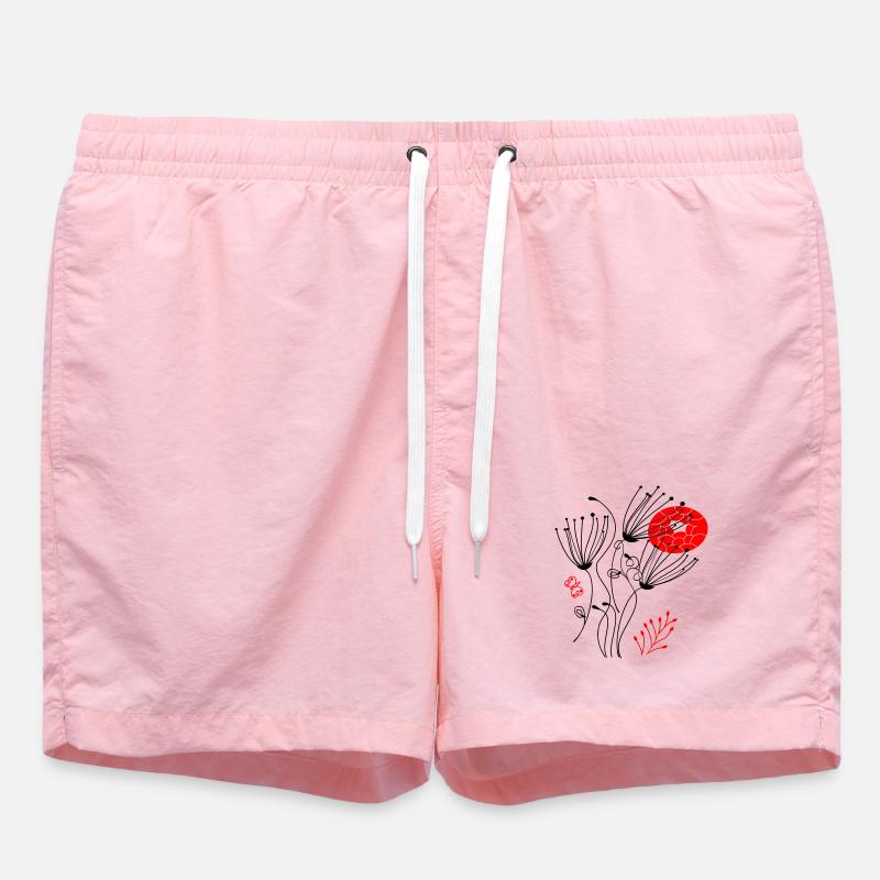 fleurs délicates en filigrane, Fleurs - Short de bain - rose