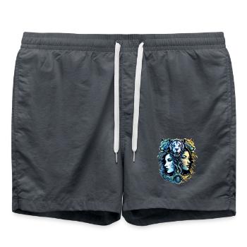 Fantasiedesign von Löwenköpfen und Köpfen von - Badeshorts -  - Vorne