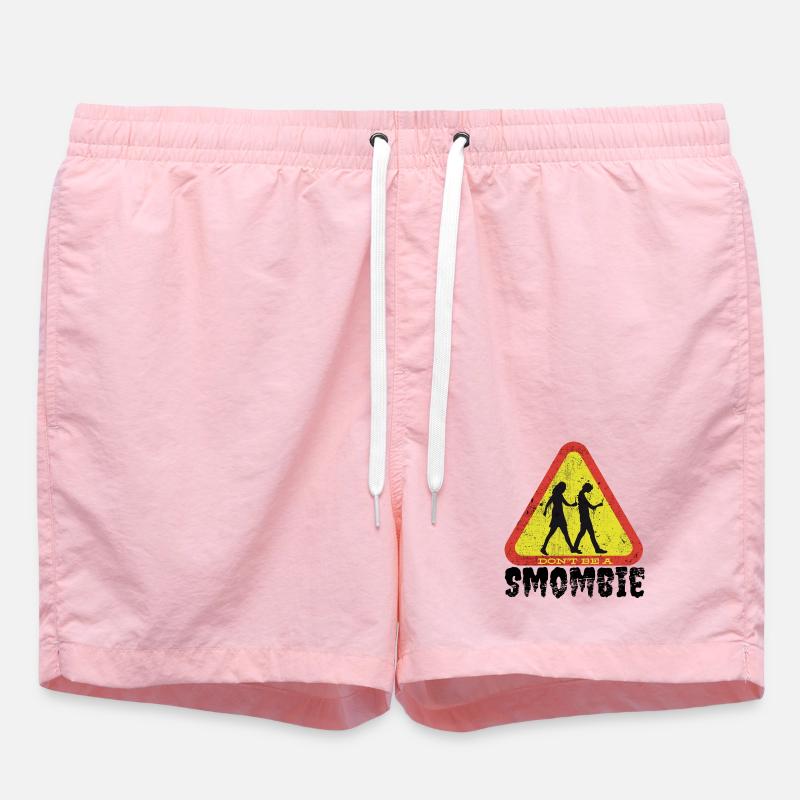 Traffic Warning Don't Be A - Swim Trunks - pink